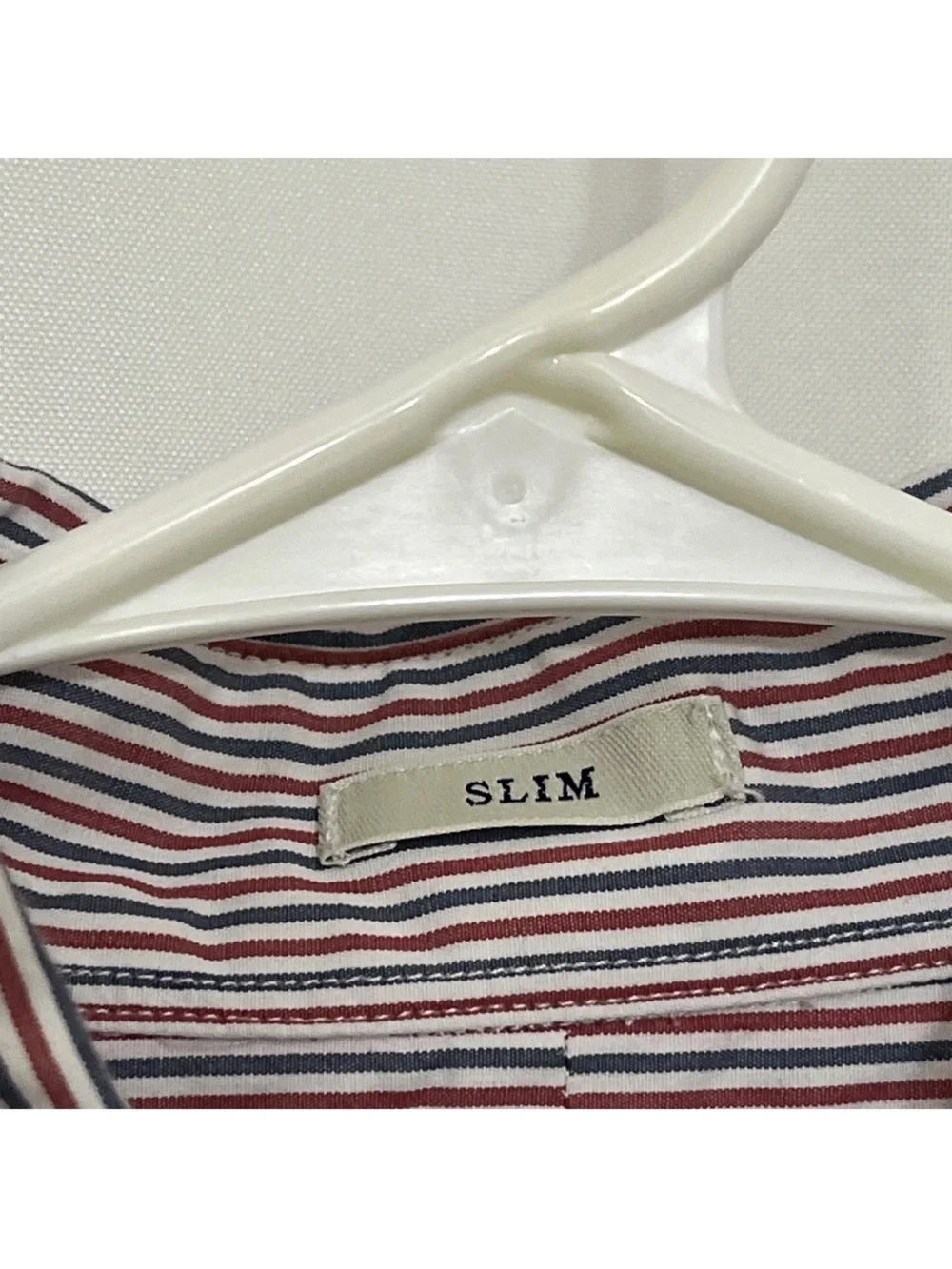 J.Crew Shirt Men's 2-Ply 100% Cotton Red White Blue Striped Long Sleeve Shirt M